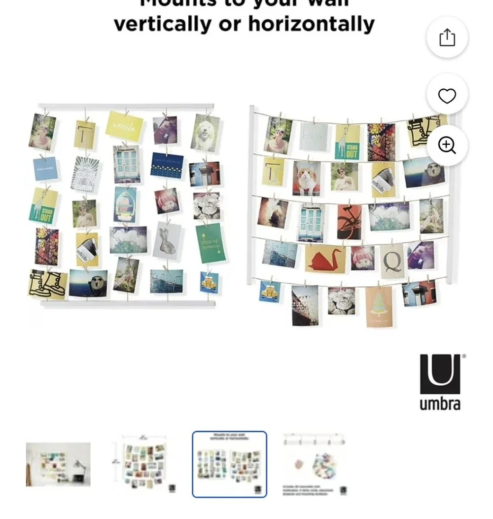 Umbra White Multi-Photo Frame Display